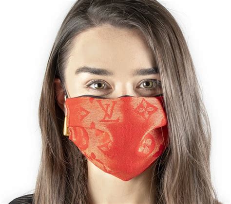 upcycled Louis Vuitton face mask